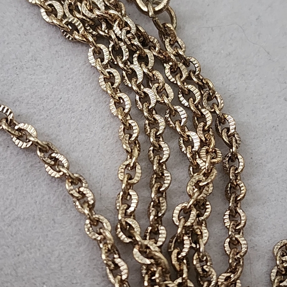 Vintage Gold Double Dagger Pendant Chain Necklace - Picture 7 of 8